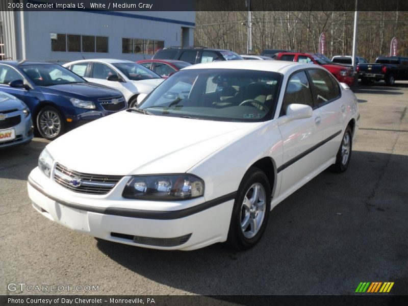 White / Medium Gray 2003 Chevrolet Impala LS