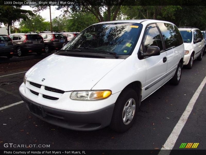 Bright White / Mist Gray 1999 Dodge Caravan