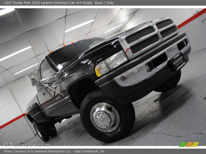 Black / Gray 1997 Dodge Ram 3500 Laramie Extended Cab 4x4 Dually