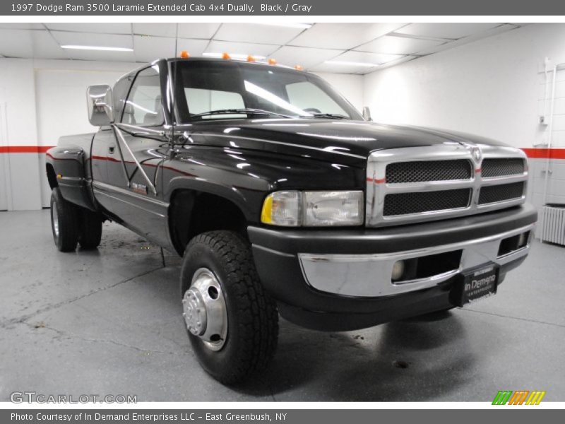 Black / Gray 1997 Dodge Ram 3500 Laramie Extended Cab 4x4 Dually