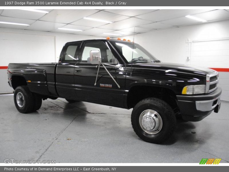 Black / Gray 1997 Dodge Ram 3500 Laramie Extended Cab 4x4 Dually