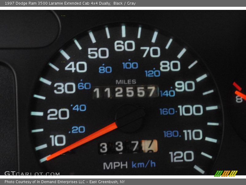 Black / Gray 1997 Dodge Ram 3500 Laramie Extended Cab 4x4 Dually
