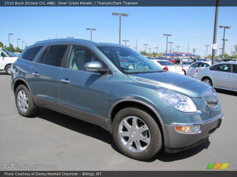 Silver Green Metallic / Titanium/Dark Titanium 2010 Buick Enclave CXL AWD