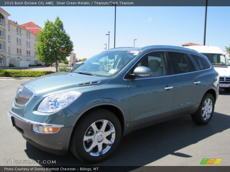 Silver Green Metallic / Titanium/Dark Titanium 2010 Buick Enclave CXL AWD