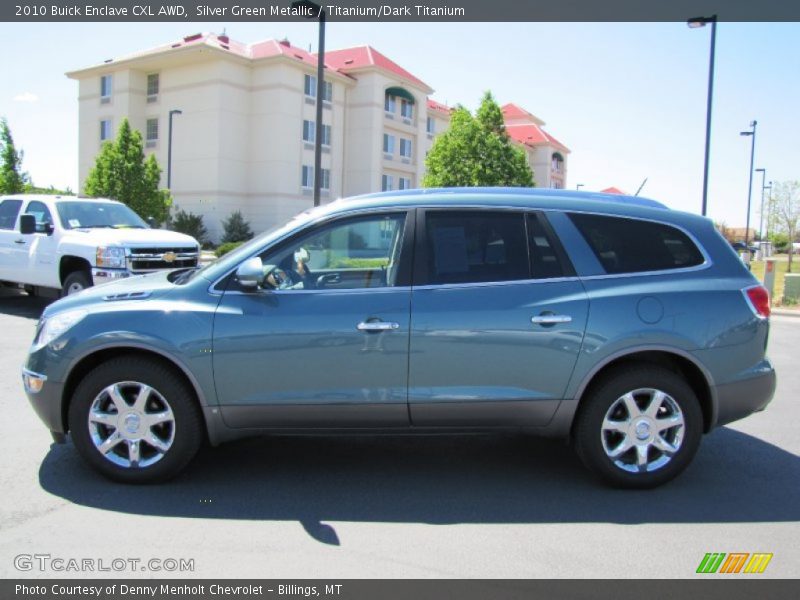 Silver Green Metallic / Titanium/Dark Titanium 2010 Buick Enclave CXL AWD