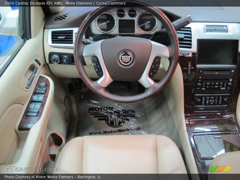 White Diamond / Cocoa/Cashmere 2009 Cadillac Escalade ESV AWD