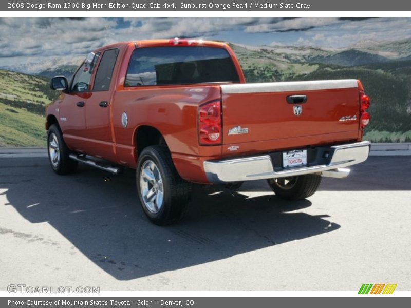 Sunburst Orange Pearl / Medium Slate Gray 2008 Dodge Ram 1500 Big Horn Edition Quad Cab 4x4