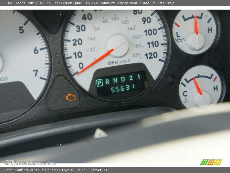 Sunburst Orange Pearl / Medium Slate Gray 2008 Dodge Ram 1500 Big Horn Edition Quad Cab 4x4