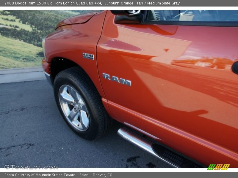 Sunburst Orange Pearl / Medium Slate Gray 2008 Dodge Ram 1500 Big Horn Edition Quad Cab 4x4