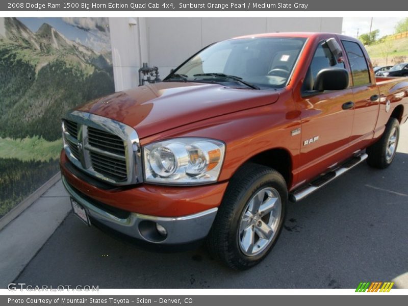 Sunburst Orange Pearl / Medium Slate Gray 2008 Dodge Ram 1500 Big Horn Edition Quad Cab 4x4