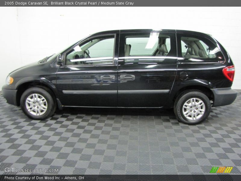 Brilliant Black Crystal Pearl / Medium Slate Gray 2005 Dodge Caravan SE