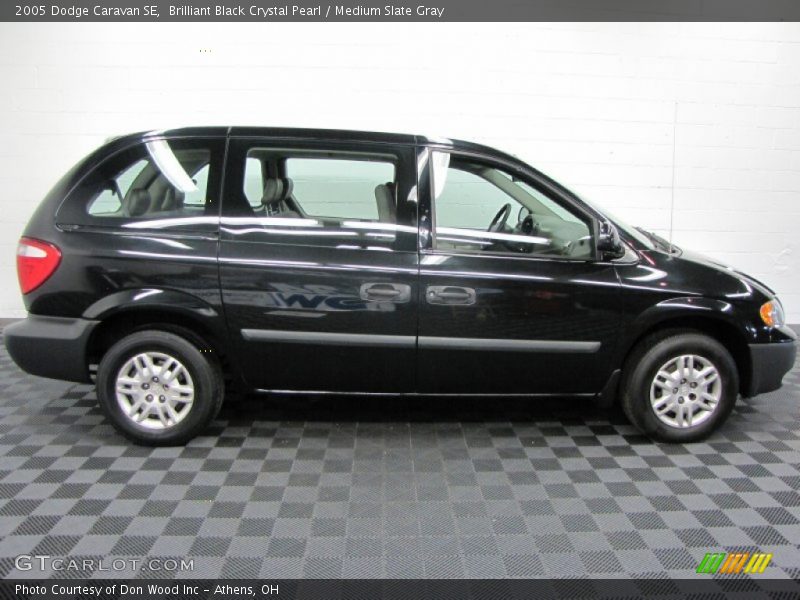Brilliant Black Crystal Pearl / Medium Slate Gray 2005 Dodge Caravan SE