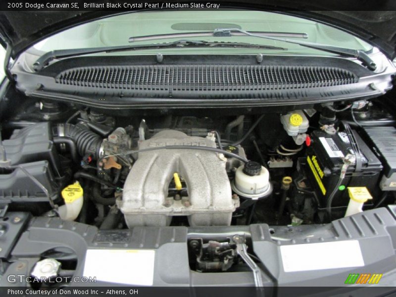 Brilliant Black Crystal Pearl / Medium Slate Gray 2005 Dodge Caravan SE