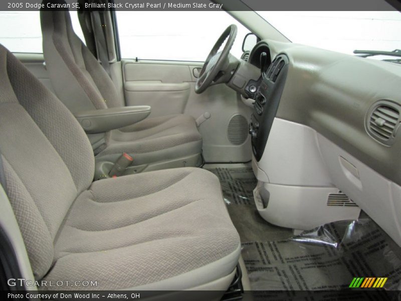 Brilliant Black Crystal Pearl / Medium Slate Gray 2005 Dodge Caravan SE