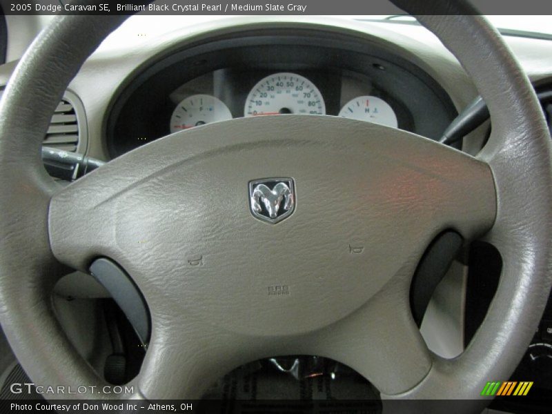 Brilliant Black Crystal Pearl / Medium Slate Gray 2005 Dodge Caravan SE