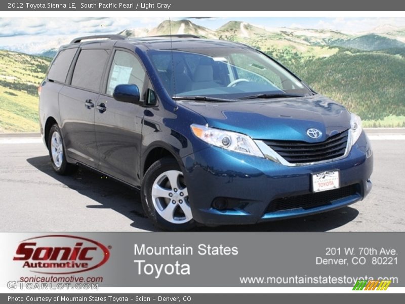 South Pacific Pearl / Light Gray 2012 Toyota Sienna LE
