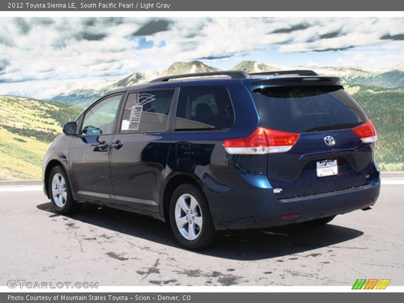 South Pacific Pearl / Light Gray 2012 Toyota Sienna LE