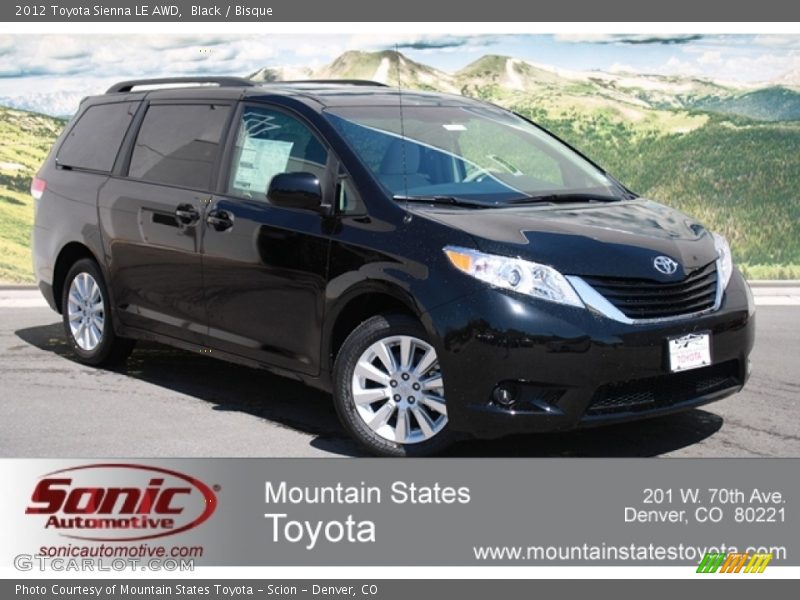 Black / Bisque 2012 Toyota Sienna LE AWD