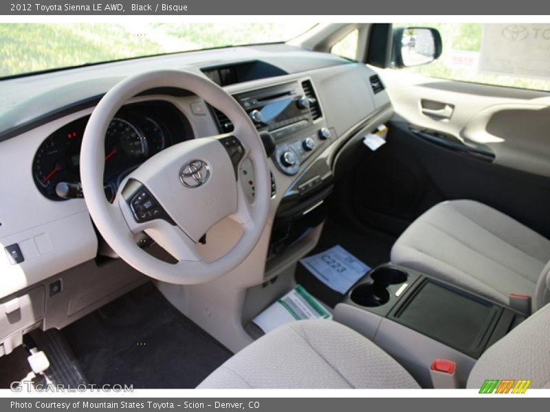 Black / Bisque 2012 Toyota Sienna LE AWD