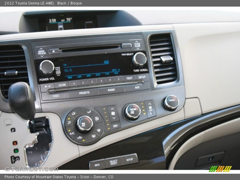 Black / Bisque 2012 Toyota Sienna LE AWD