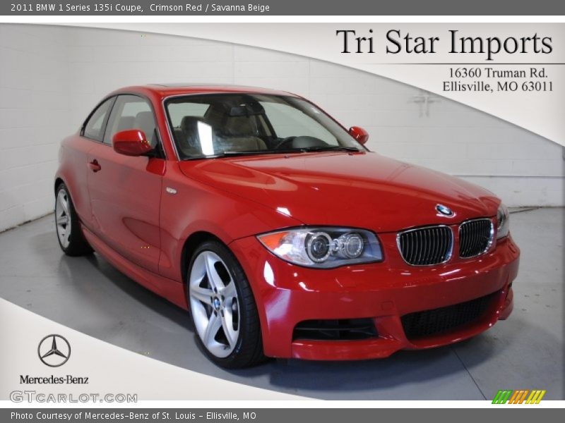 Crimson Red / Savanna Beige 2011 BMW 1 Series 135i Coupe