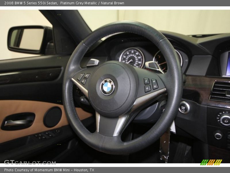 Platinum Grey Metallic / Natural Brown 2008 BMW 5 Series 550i Sedan