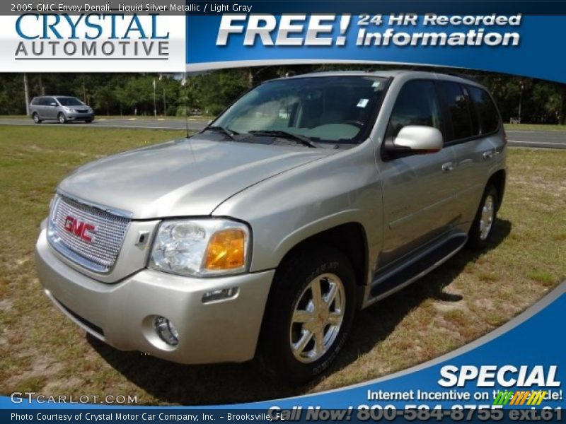 Liquid Silver Metallic / Light Gray 2005 GMC Envoy Denali