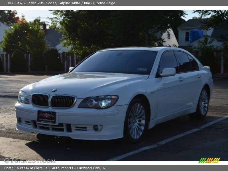 Alpine White / Black/Creme Beige 2004 BMW 7 Series 745i Sedan