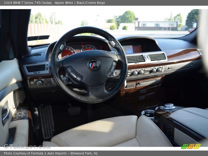 Alpine White / Black/Creme Beige 2004 BMW 7 Series 745i Sedan