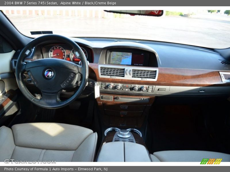Alpine White / Black/Creme Beige 2004 BMW 7 Series 745i Sedan