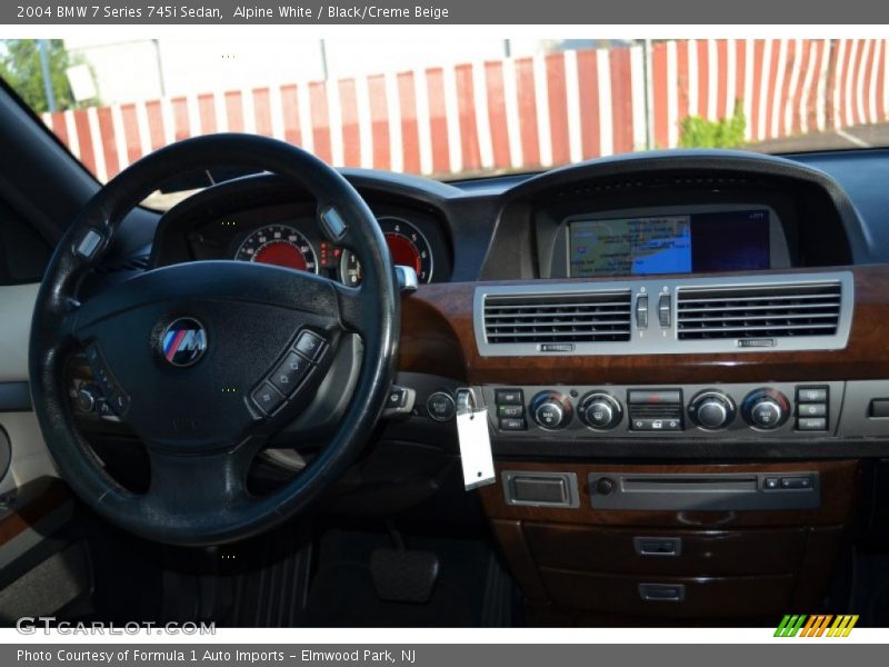 Alpine White / Black/Creme Beige 2004 BMW 7 Series 745i Sedan