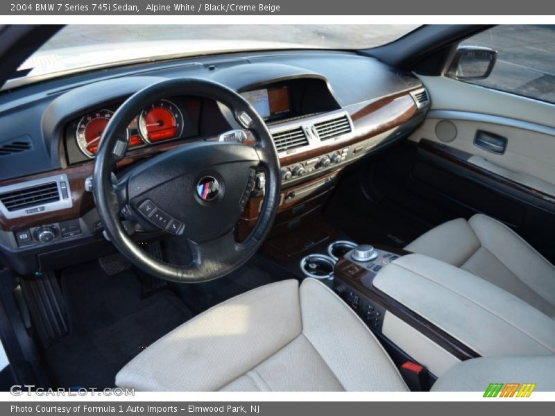 Alpine White / Black/Creme Beige 2004 BMW 7 Series 745i Sedan