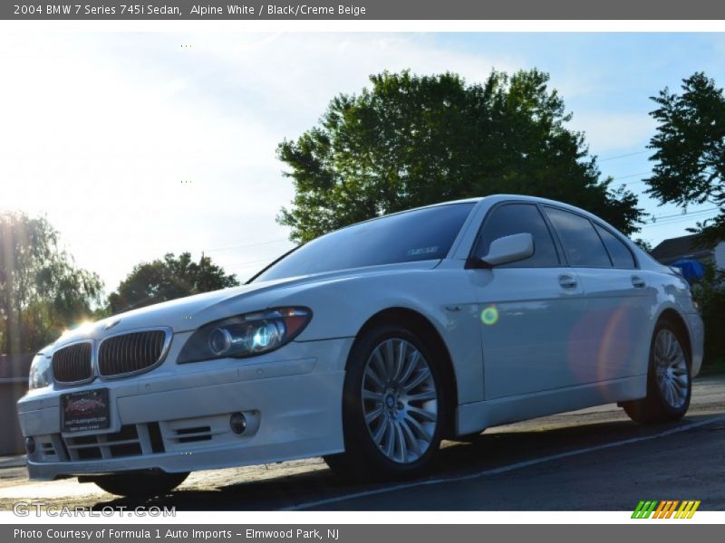 Alpine White / Black/Creme Beige 2004 BMW 7 Series 745i Sedan