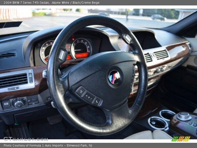 Alpine White / Black/Creme Beige 2004 BMW 7 Series 745i Sedan
