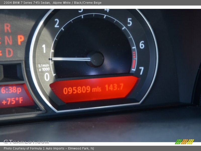Alpine White / Black/Creme Beige 2004 BMW 7 Series 745i Sedan