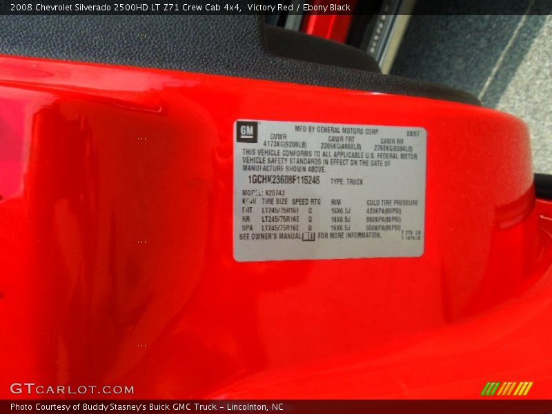 Victory Red / Ebony Black 2008 Chevrolet Silverado 2500HD LT Z71 Crew Cab 4x4