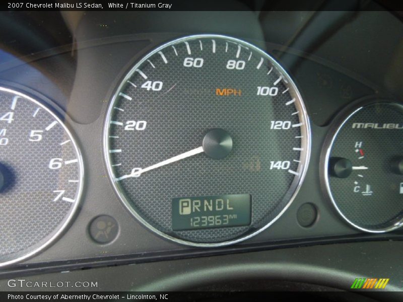 White / Titanium Gray 2007 Chevrolet Malibu LS Sedan