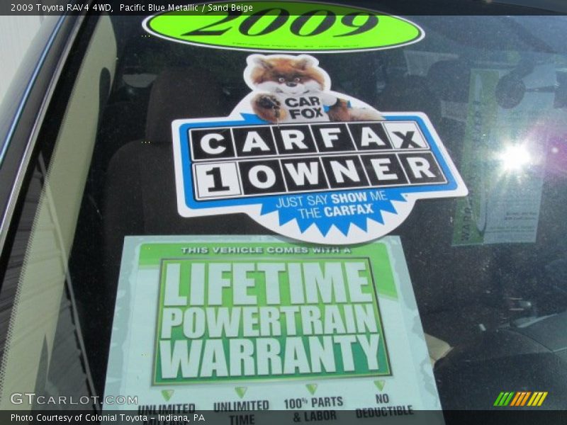 Pacific Blue Metallic / Sand Beige 2009 Toyota RAV4 4WD