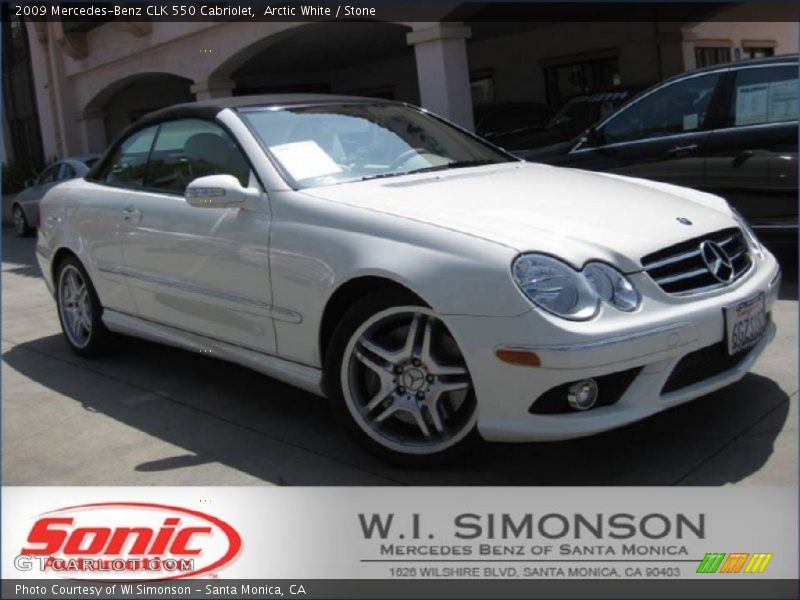 Arctic White / Stone 2009 Mercedes-Benz CLK 550 Cabriolet
