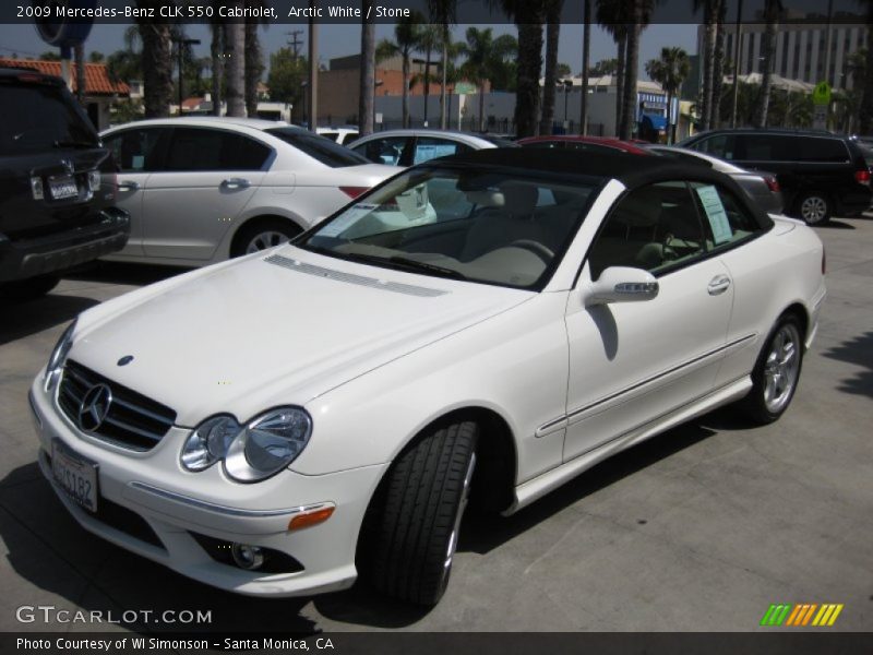 Arctic White / Stone 2009 Mercedes-Benz CLK 550 Cabriolet