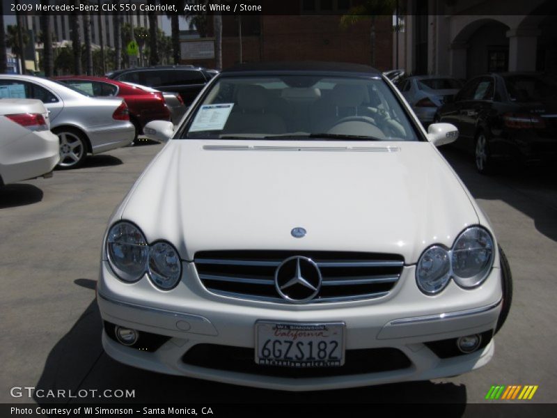 Arctic White / Stone 2009 Mercedes-Benz CLK 550 Cabriolet