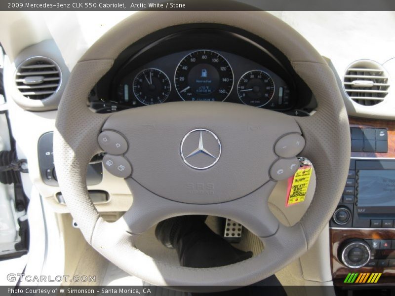 Arctic White / Stone 2009 Mercedes-Benz CLK 550 Cabriolet