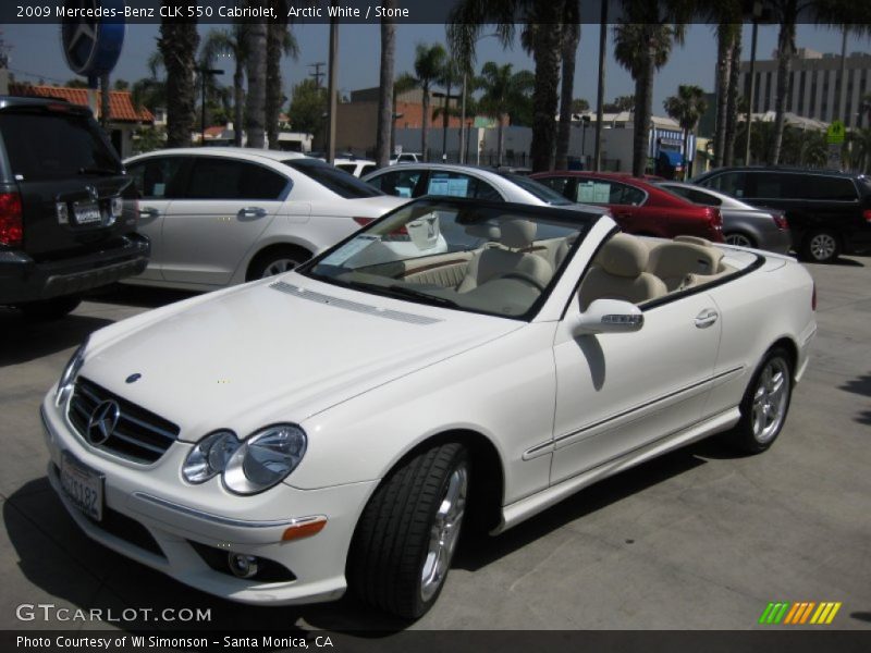 Arctic White / Stone 2009 Mercedes-Benz CLK 550 Cabriolet