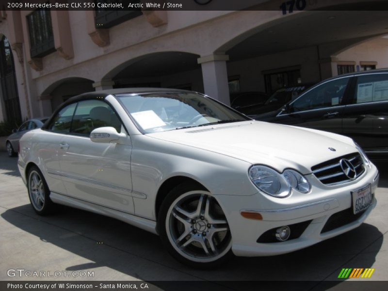 Arctic White / Stone 2009 Mercedes-Benz CLK 550 Cabriolet