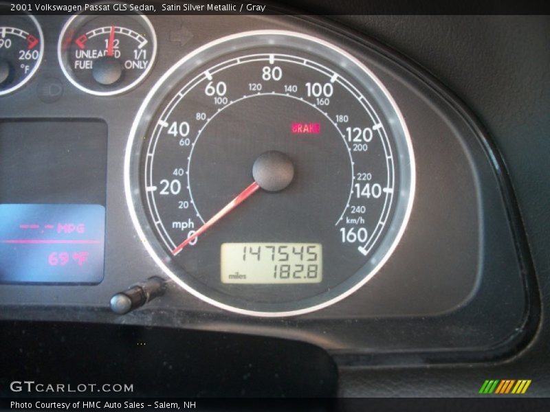 Satin Silver Metallic / Gray 2001 Volkswagen Passat GLS Sedan