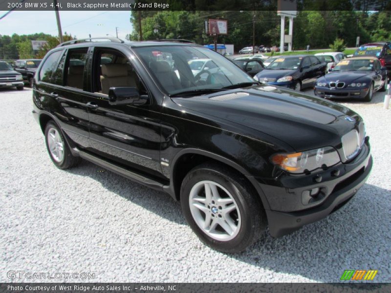 Black Sapphire Metallic / Sand Beige 2005 BMW X5 4.4i