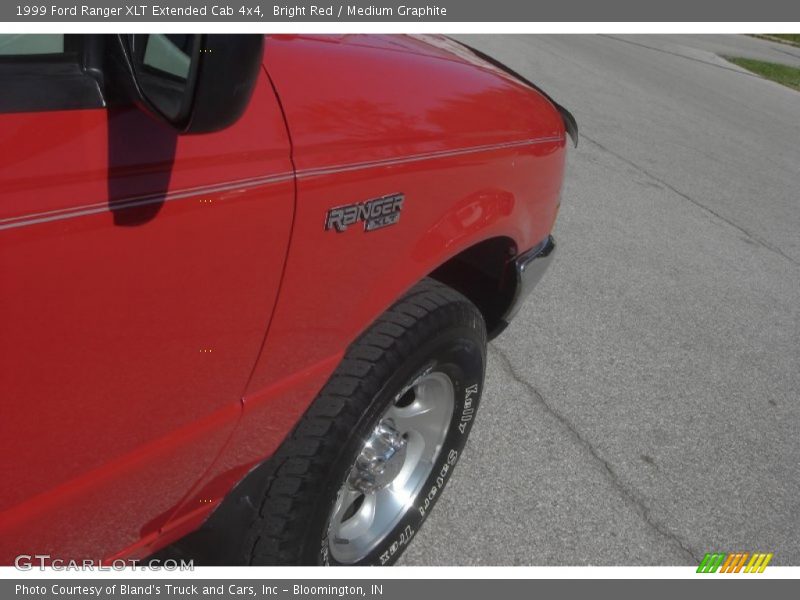 Bright Red / Medium Graphite 1999 Ford Ranger XLT Extended Cab 4x4