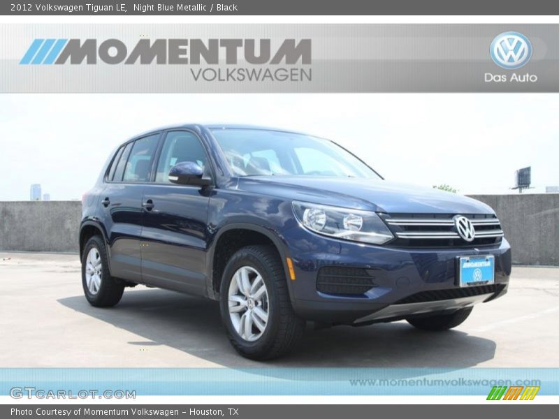 Night Blue Metallic / Black 2012 Volkswagen Tiguan LE