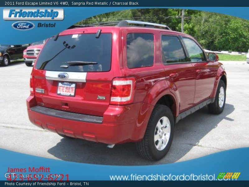 Sangria Red Metallic / Charcoal Black 2011 Ford Escape Limited V6 4WD