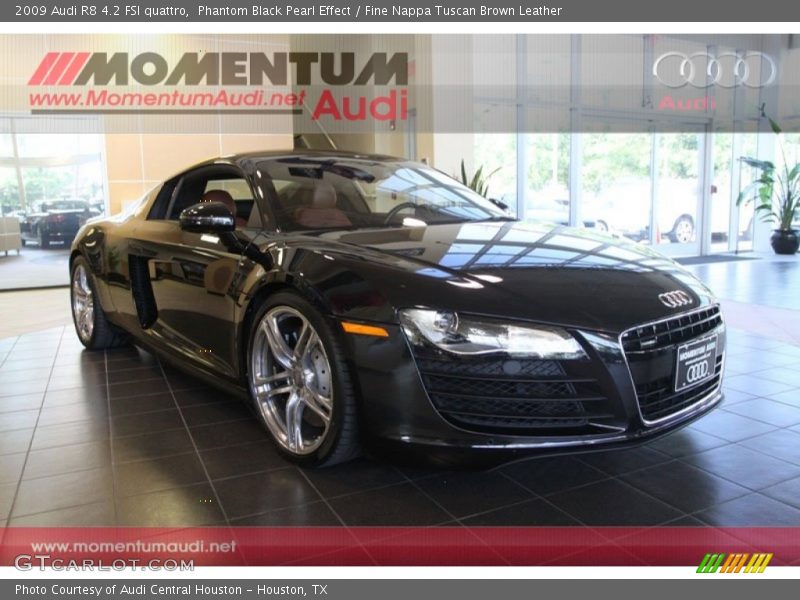 Phantom Black Pearl Effect / Fine Nappa Tuscan Brown Leather 2009 Audi R8 4.2 FSI quattro